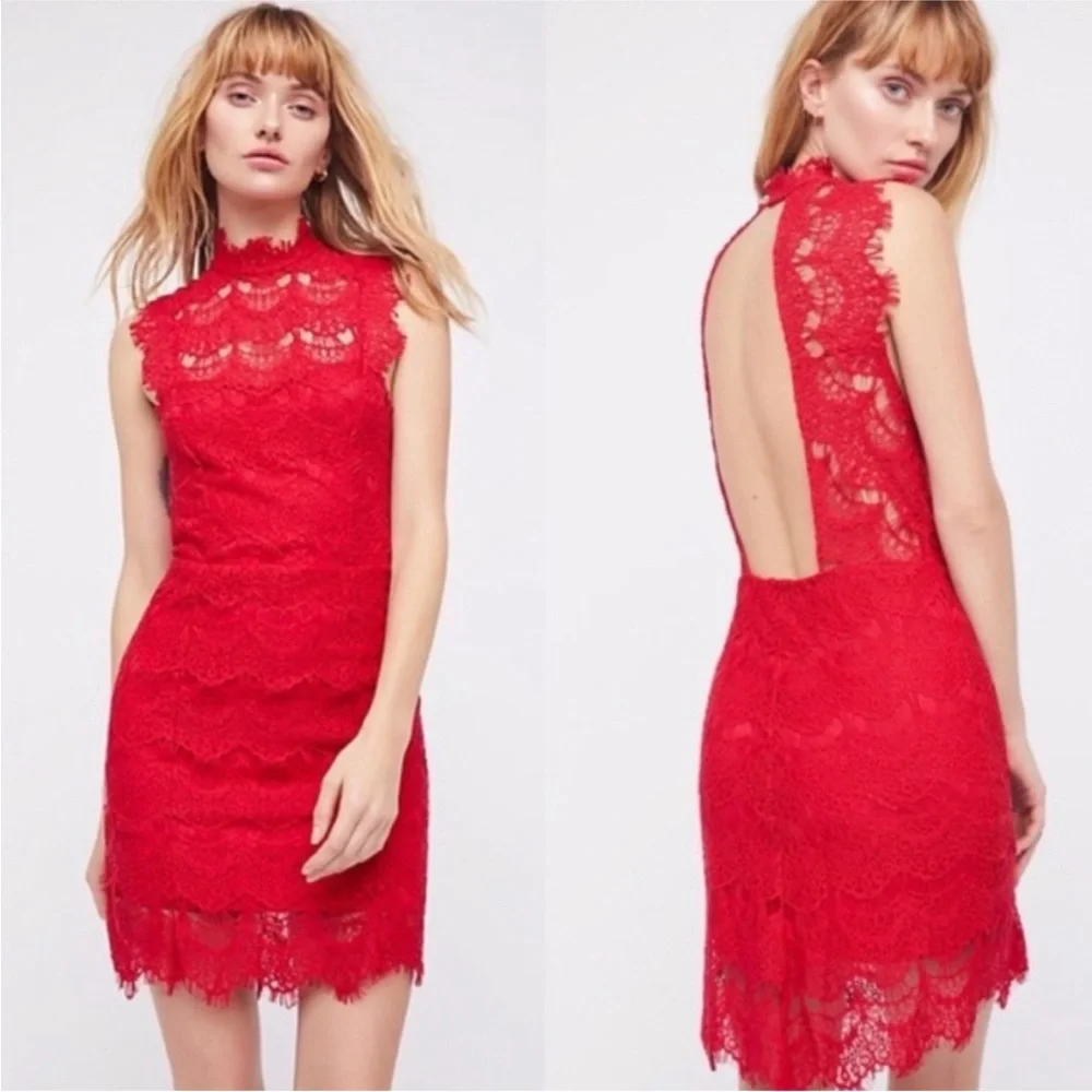 FREE PEOPLE Intimately Daydream Lace Slip Mini Dress, Size Medium NWT